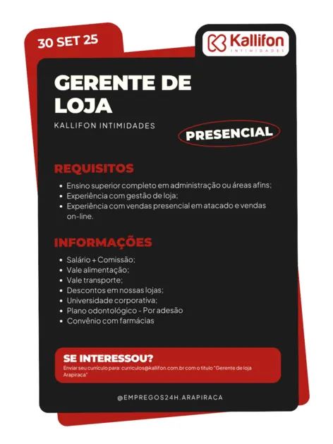 Imagem ilustrativa da imagem GERENTE DE LOJA